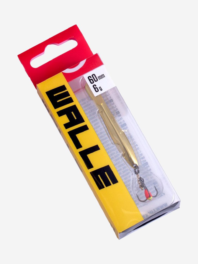 Блесна вертикальная зимняя Lucky John WALLE с цепочкой и тройником, длина 60 мм GC, блистер