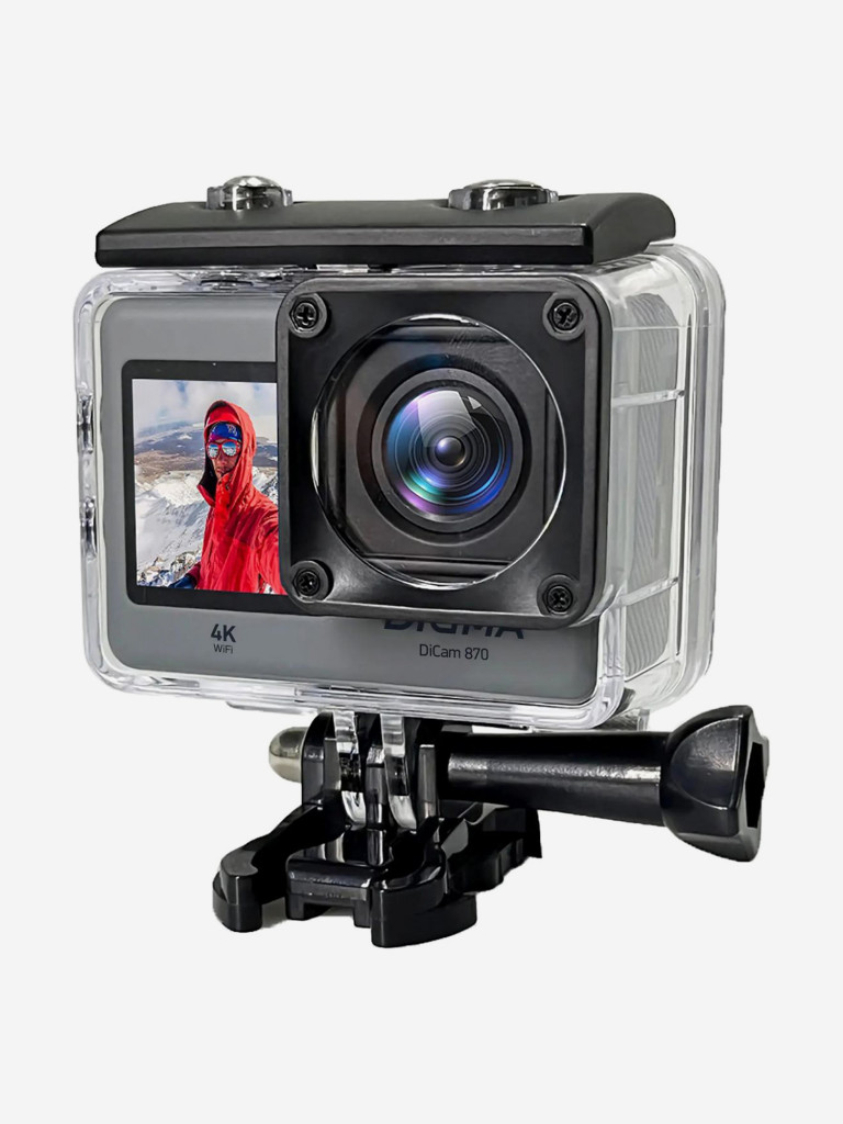 Экшн-камера Digma DiCam 870 4K, WiFi, серый, dc870