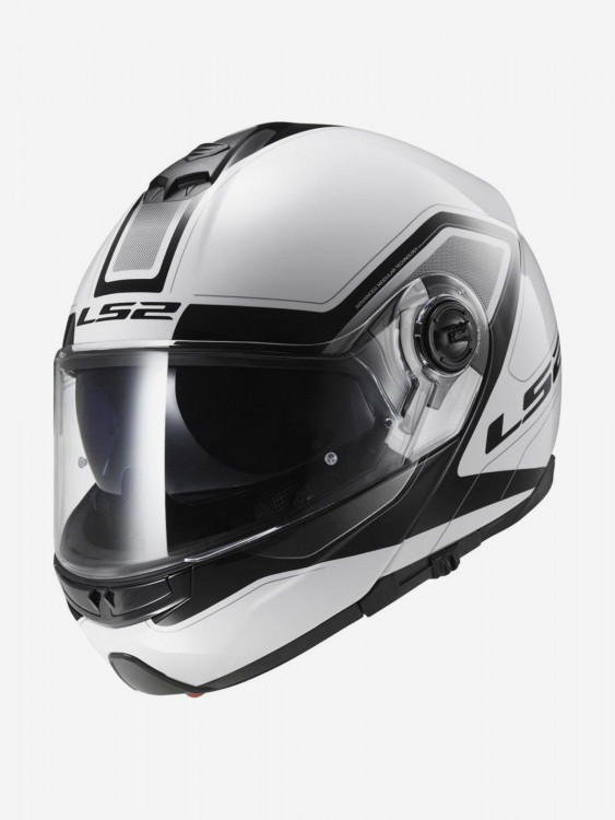 Мотошлем FF325 STROBE ELECTRIC SNOW CIVIK снегоходный LS2 (бело-черный глянцевый)