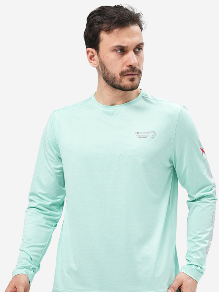 Лонгслив мужской Extreme Fishing PSS-G305 с защитой от солнца UPF50+ для рыбалки цвет Mint Green
