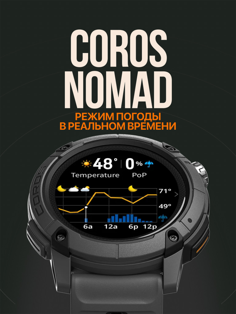 Спортивные GPS часы / смарт часы / COROS NOMAD GPS Watch - Dark Grey