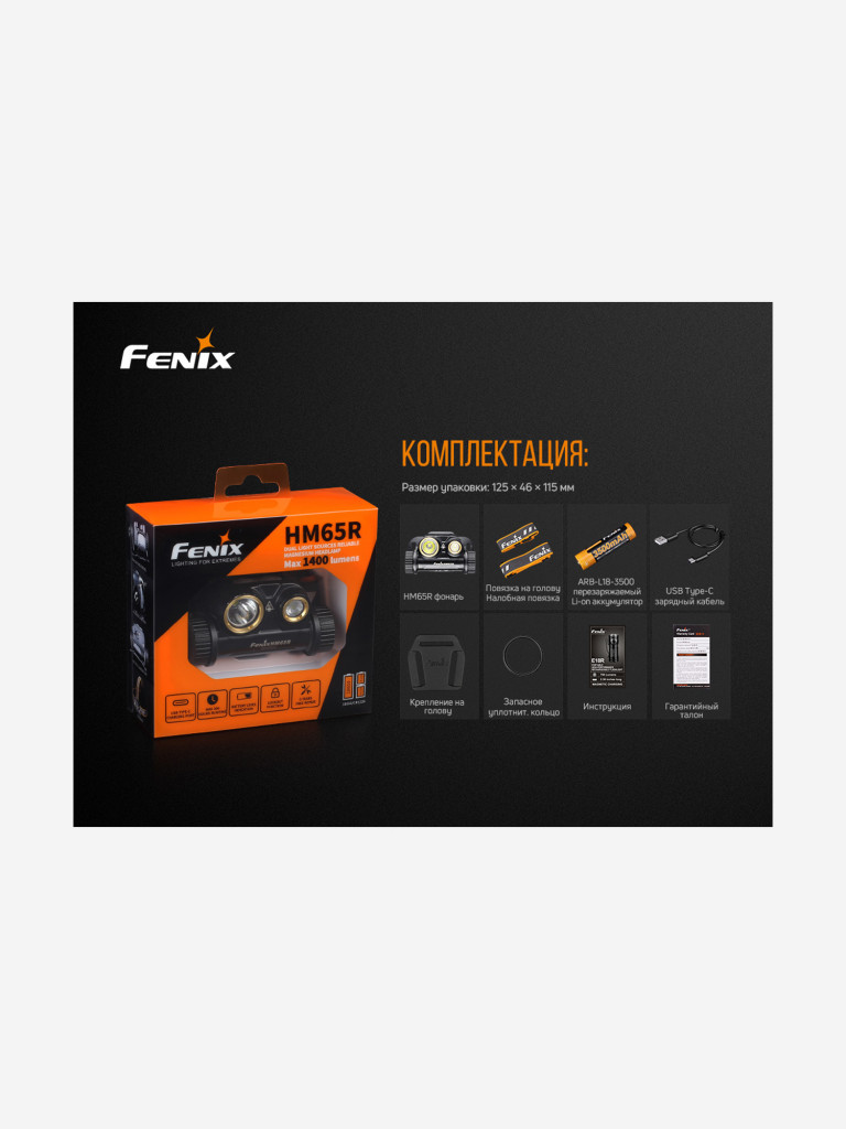 Налобный фонарь Fenix HM65R