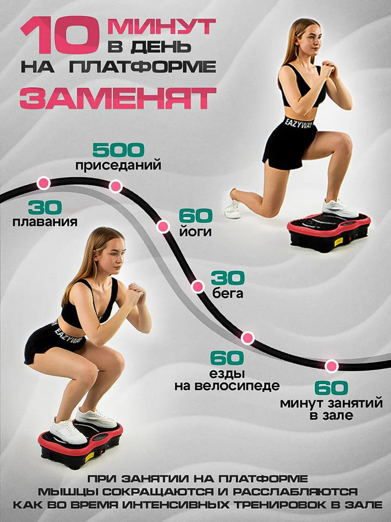 Виброплатформа Fitnesslive для похудения модель 105 цвет розовый