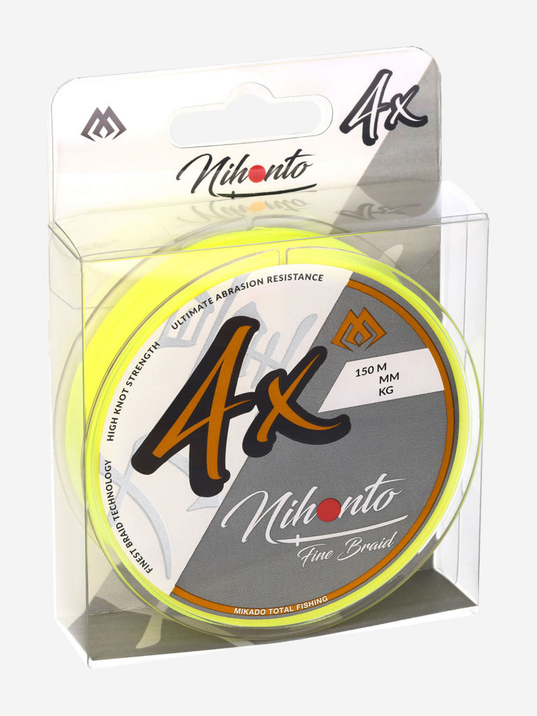 Плетеный шнур Mikado NIHONTO FINE BRAID 0,16 fluo (150 м) - 12.50 кг.