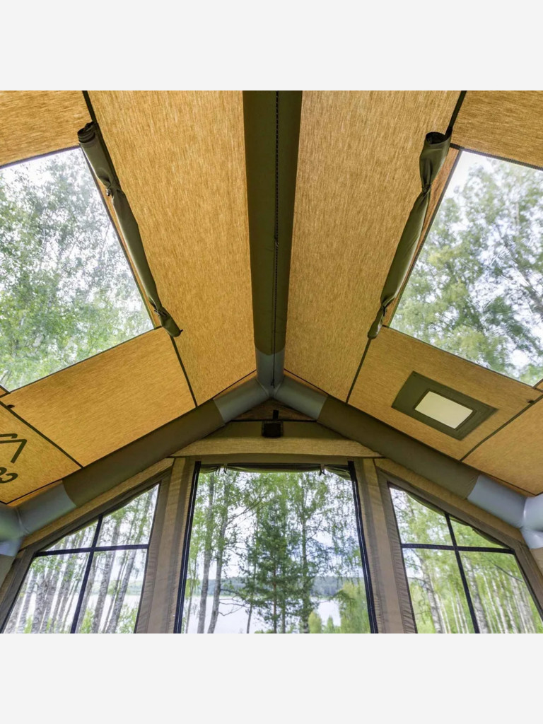 Надувная палатка Coody 8.0 Army Green, 320×250×220 см, 2–4 человека, 2 входа, навес