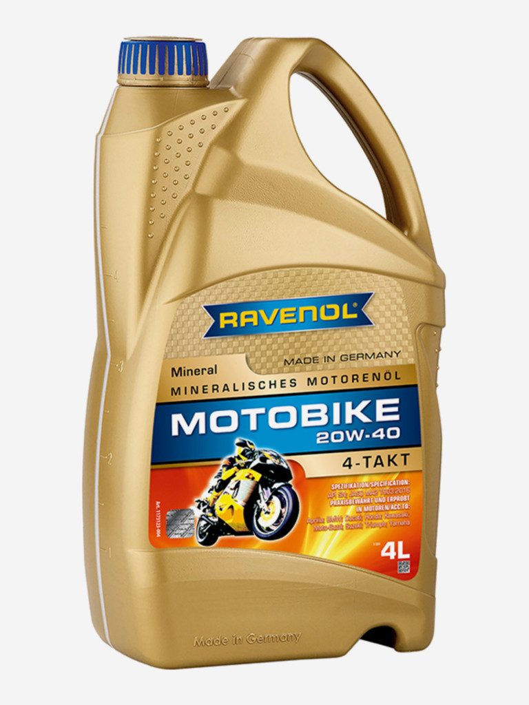 Моторное масло RAVENOL Motobike 4-T Mineral 20W-40, 4 литра