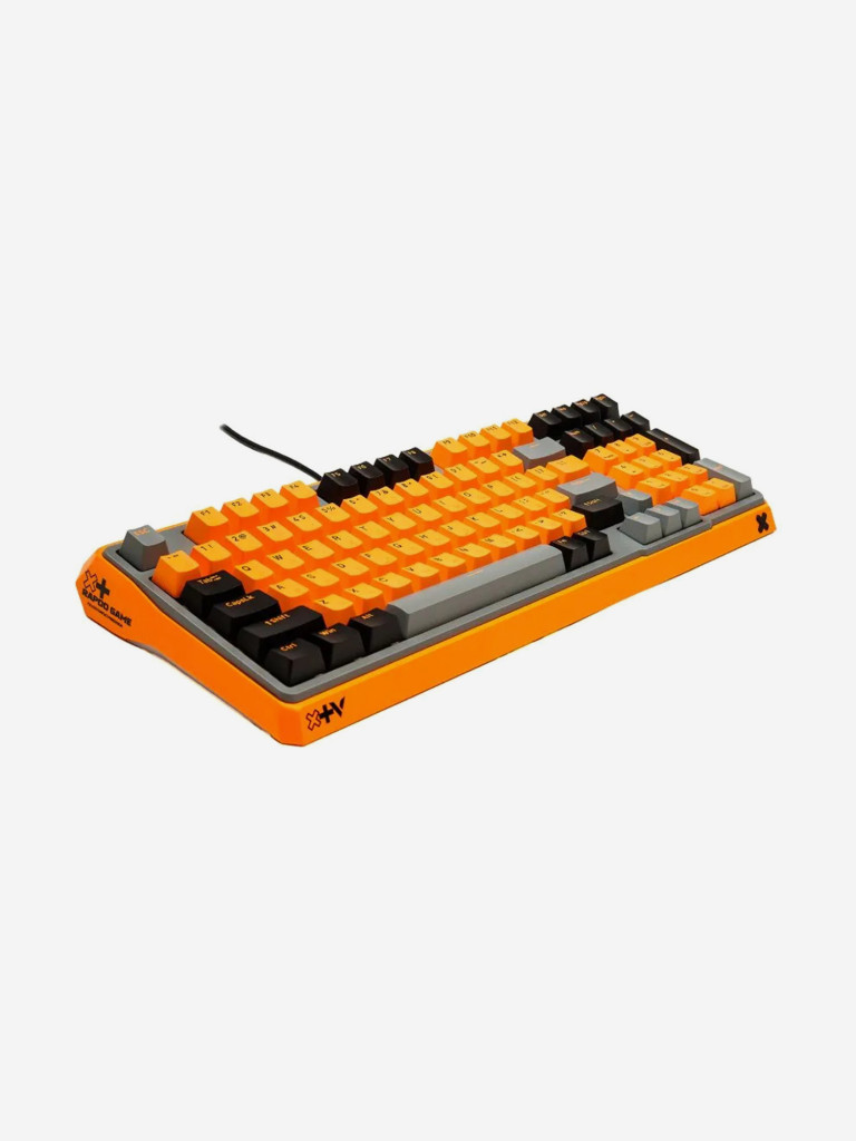 RAPOO Игровая механическая клавиатура проводная ESK750-98, цвет - черный/серый/оранжевый (13293)