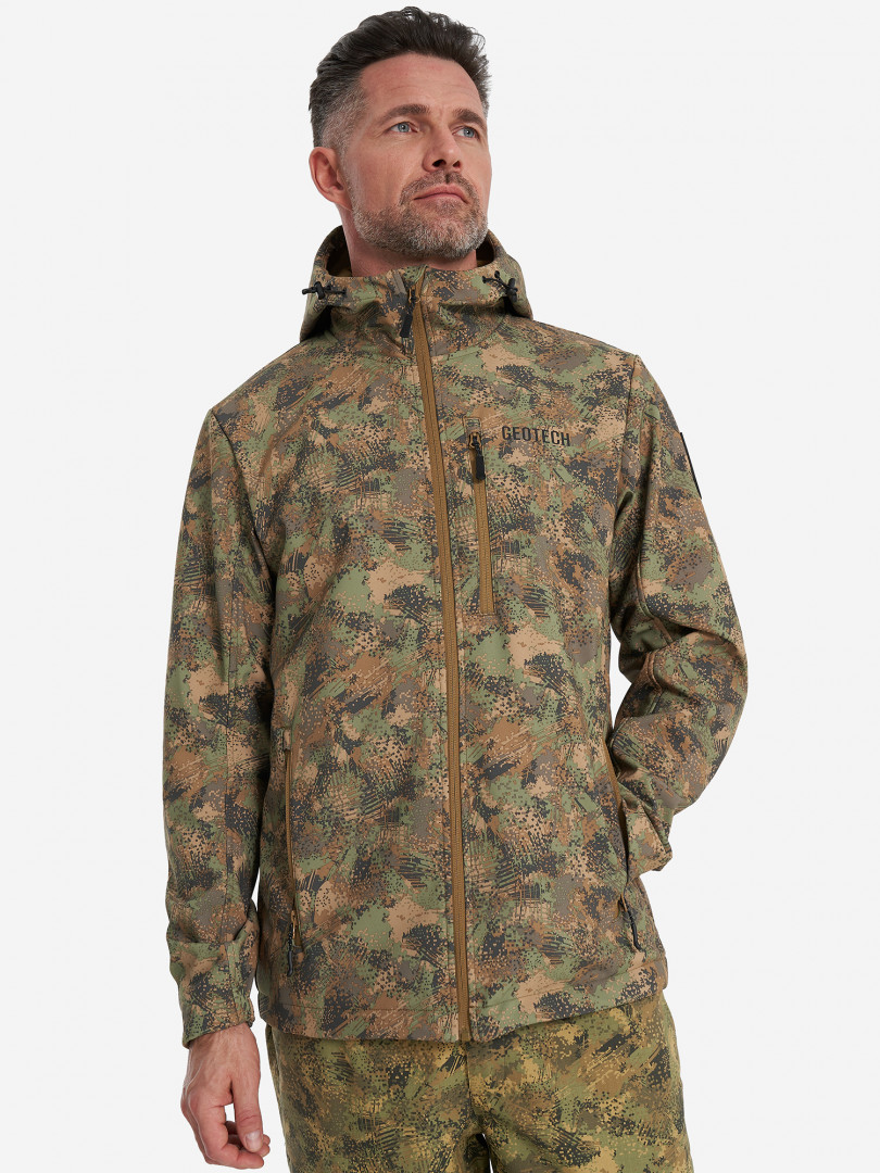 фото Куртка софтшелл мужская geotech, зеленый