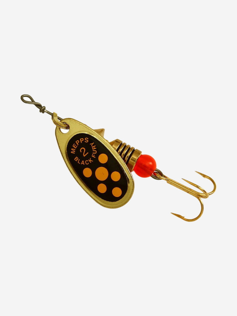 Блесна для рыбалки вертушка Mepps BLACK FURY 2, Gold/Yellow, 1 штука