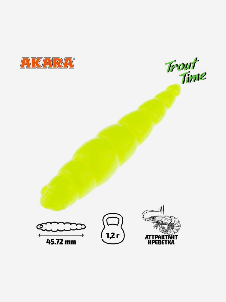 Силиконовая приманка Akara Trout Time DOLLY 1.8 Shrimp 04Y (20 шт.)