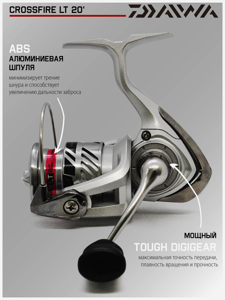 Катушка для спиннинга безынерционная Daiwa 20 Crossfire LT 2000