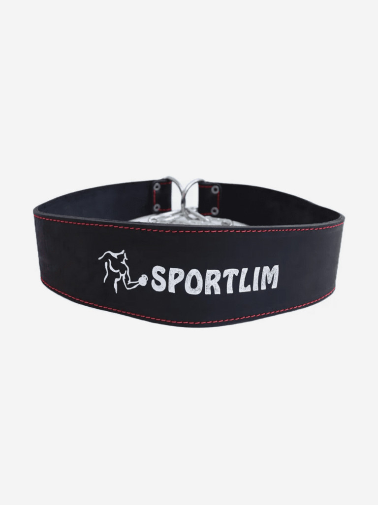 Пояс кожаный с цепью (лифтерский) Sportlim SOS-0333-22 115 см черный