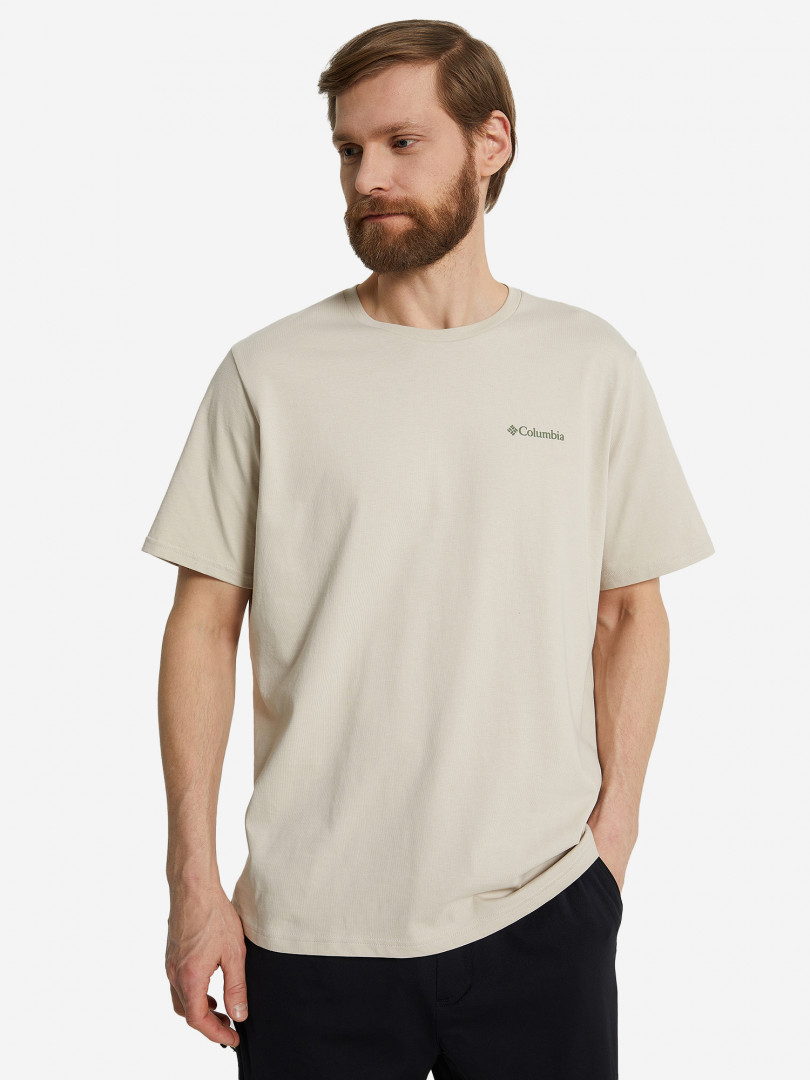 фото Футболка мужская columbia explorers canyon back ss tee, бежевый