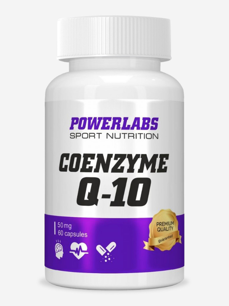 Антиоксидант для правильного обмена веществ, Powerlabs, Коэнзим Q10, 50 мг, 60 капсул