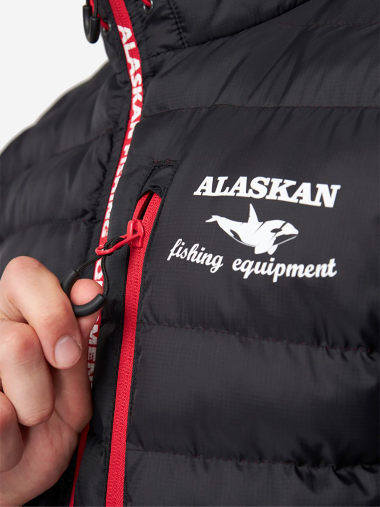 Куртка мужская Alaskan Juneau утепленная стеганая черный /красный для рыбалки и охоты