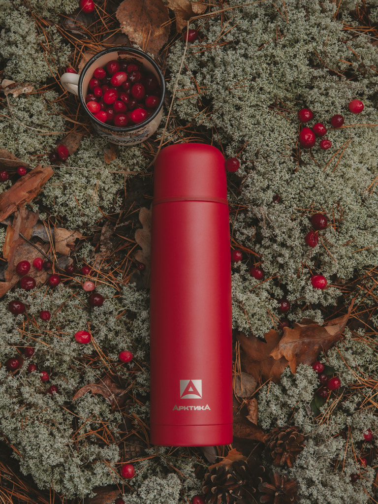 Термос вакуумный Арктика 1 л, гранат