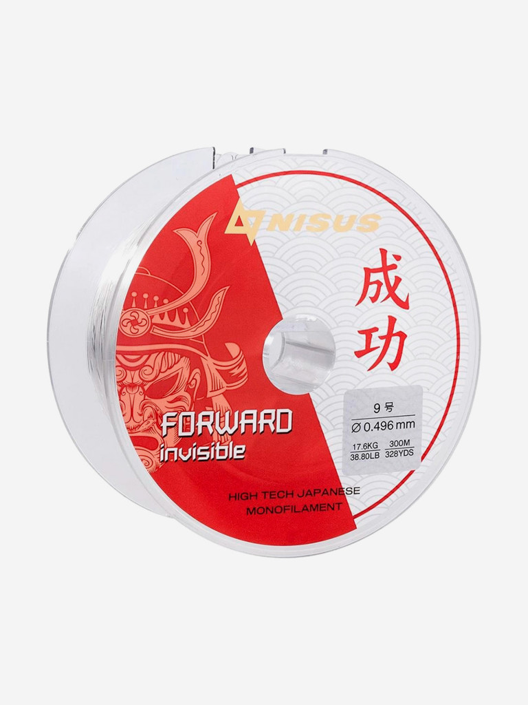 Леска для рыбалки Nisus FORWARD Invisible Nylon 0,496мм, 300м, 17,6кг, прозрачный