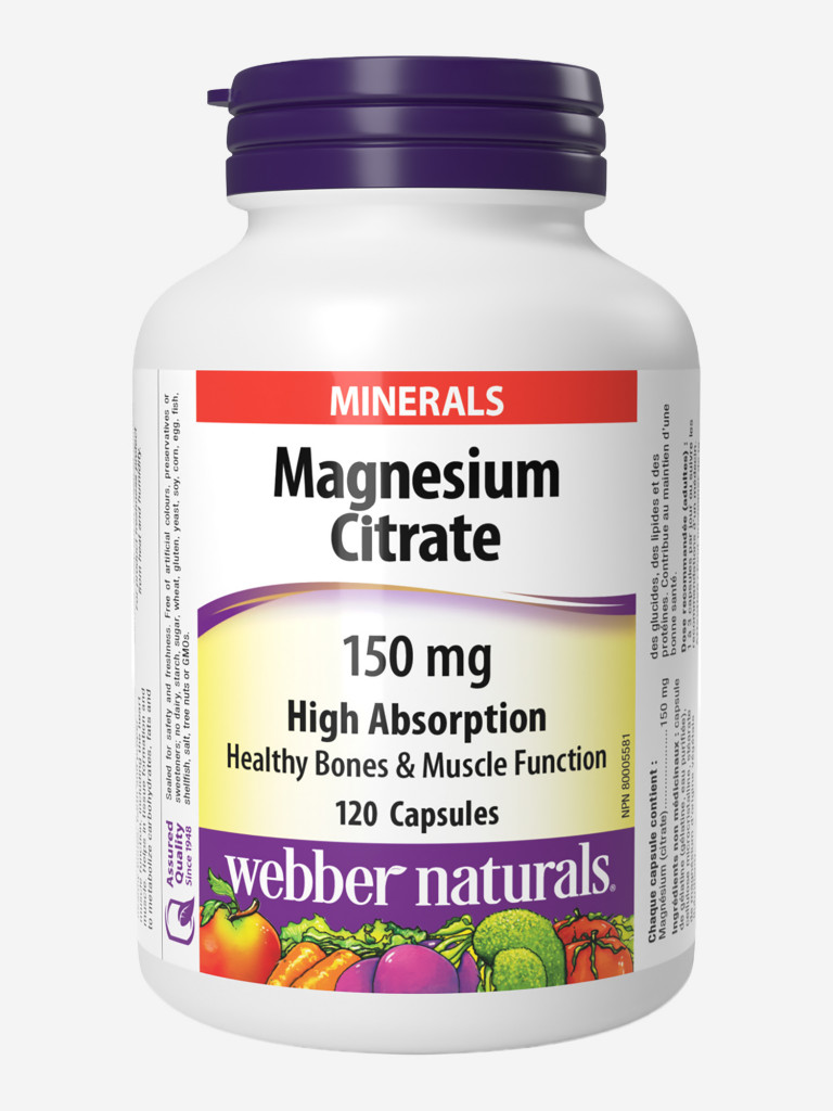 Магния цитрат Webber Naturals, 150 мг 985 мг, 120 капс