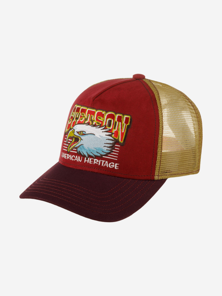 Бейсболка с сеточкой STETSON 7761128 TRUCKER CAP EAGLE HEAD (малиновый)