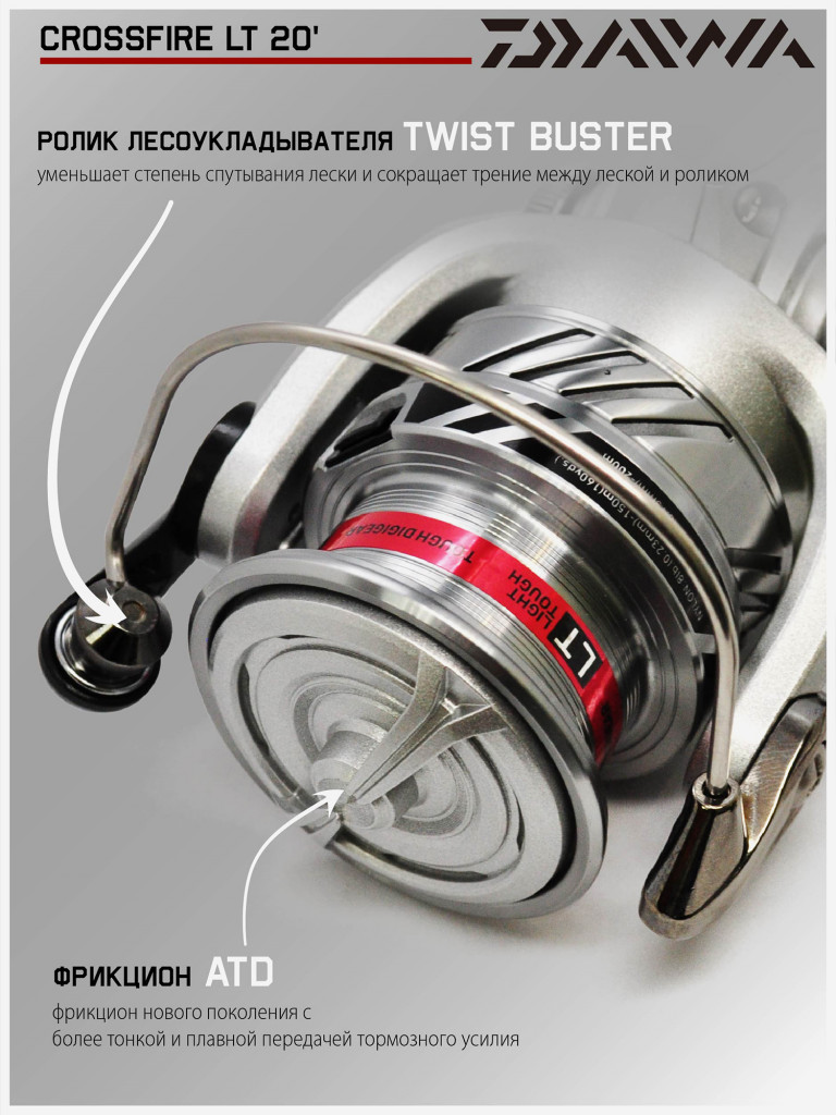 Катушка для спиннинга безынерционная Daiwa20 Crossfire LT 3000-C