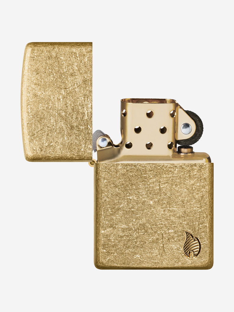 Зажигалка бензиновая ветроустойчивая Zippo Armor Flame Tumbled Brass