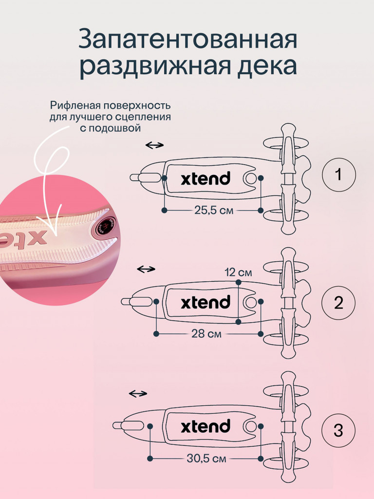 Самокат трехколесный детский SmarTrike Xtend Mini+, складной, растущий, для детей от 2 до 9 лет