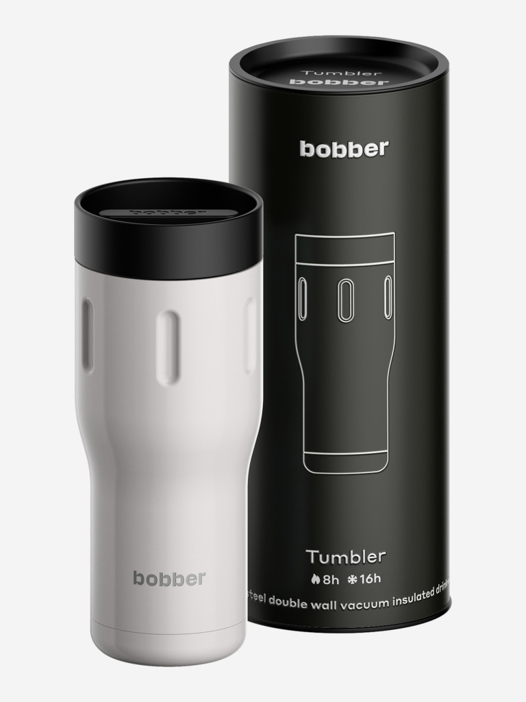 Термокружка вакуумная BOBBER Tumbler 500 мл, крышка 360, тепло до 8 часов, серый