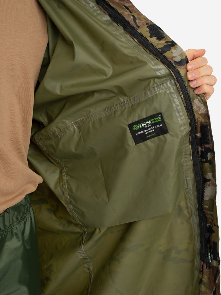 Плащ мужской Huntsman ВВЗ для рыбалки и охоты, ткань таффета PVC 20000 мм вод.ст.