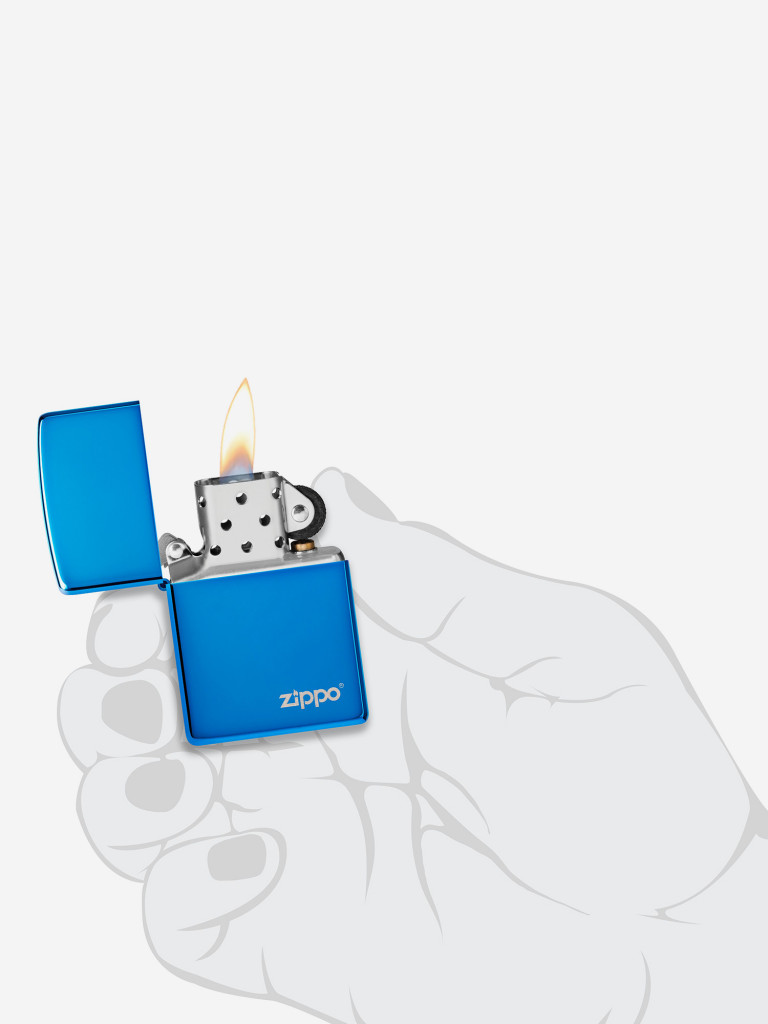 Зажигалка бензиновая ZIPPO 20446ZL Classic Logo High Polish Blue