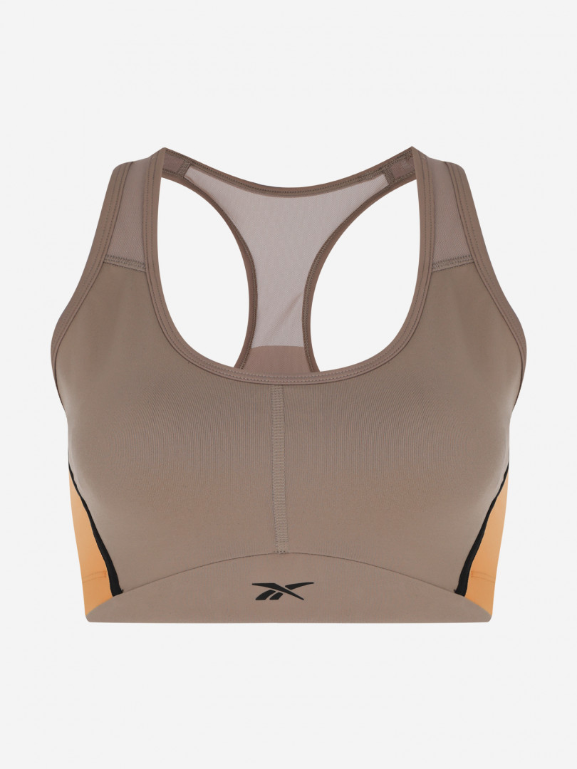 фото Спортивный топ бра reebok lux racer bra, коричневый