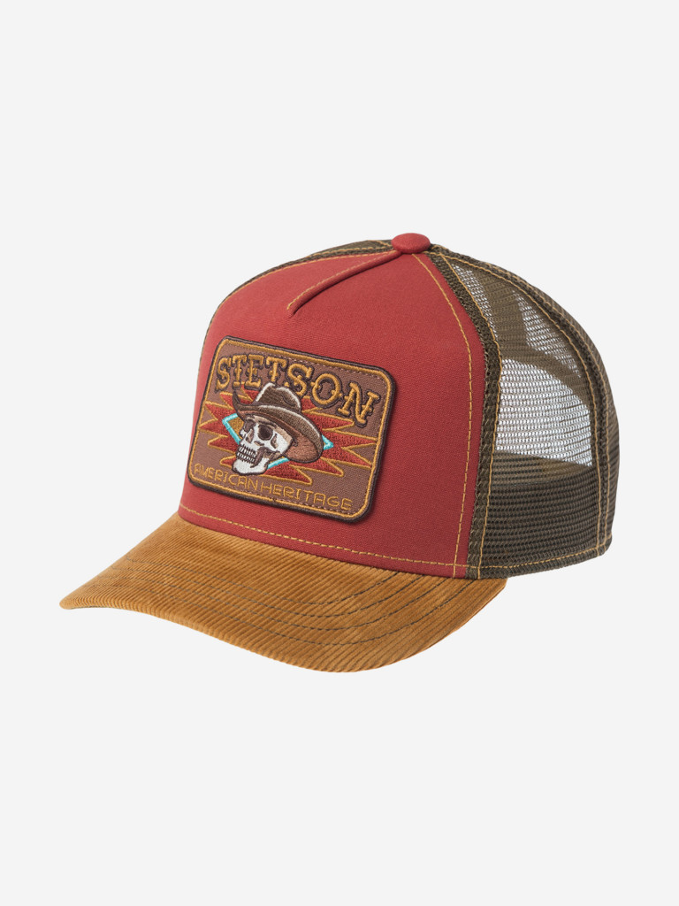 Бейсболка с сеточкой STETSON 7741106K TRUCKER CAP SKULL (красный)