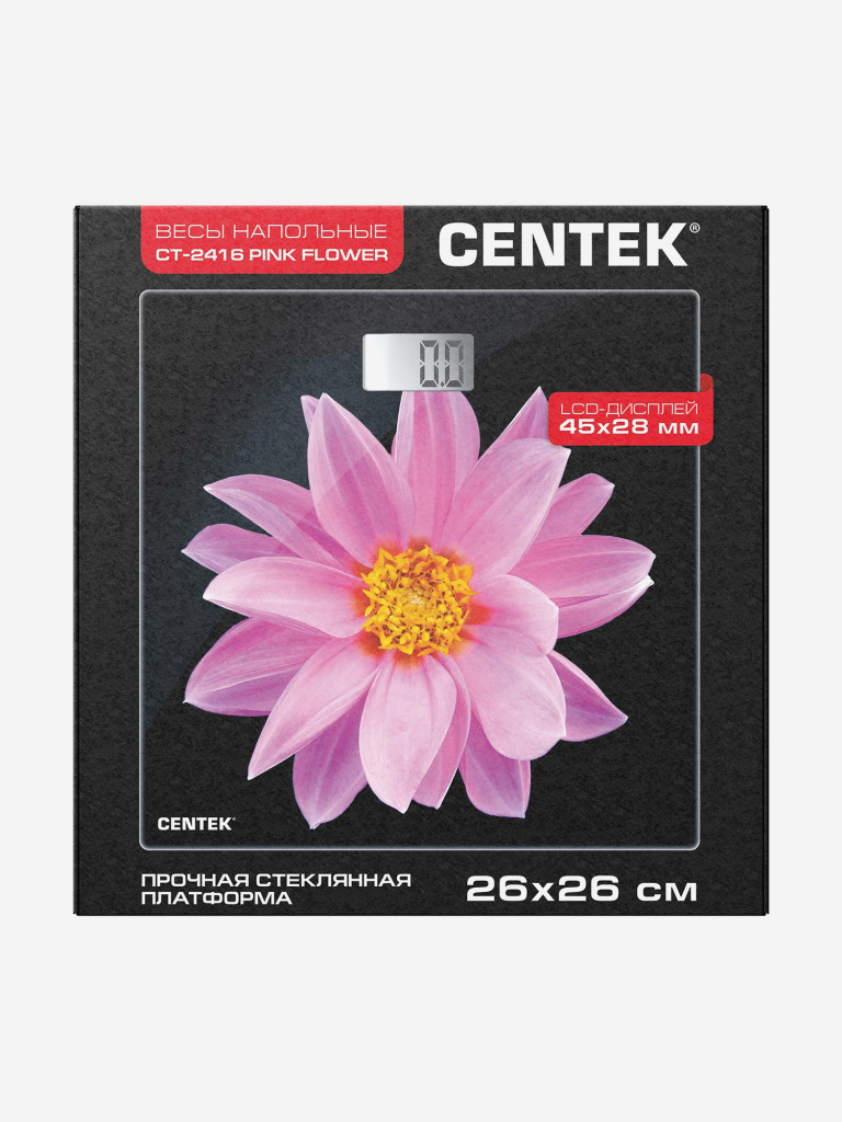 Весы напольные Centek CT-2416 (Pink Flower) электронные до 180кг, LCD