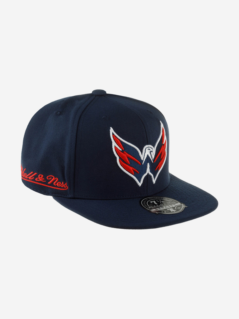 Бейсболка с прямым козырьком MITCHELL NESS 6HSFLR22464-WCANAVY Washington Capitals NHL (синий)