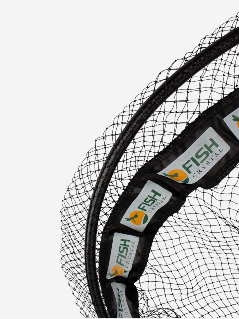 Голова для подсачека сетка чёрная леска, ячейка 7 мм, рамка карбон