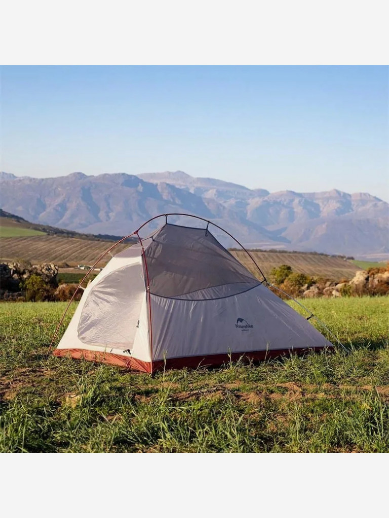 Палатка Naturehike Сloud up 2 NH17T001-T 20D двухместная с ковриком, серая, 6927595724668