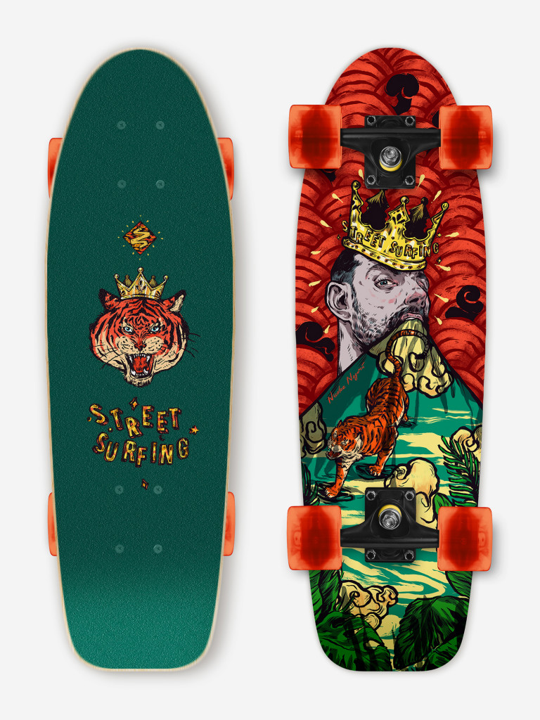 Круизер Street Surfing Cruiser Kicktail Royal Tiger 28"