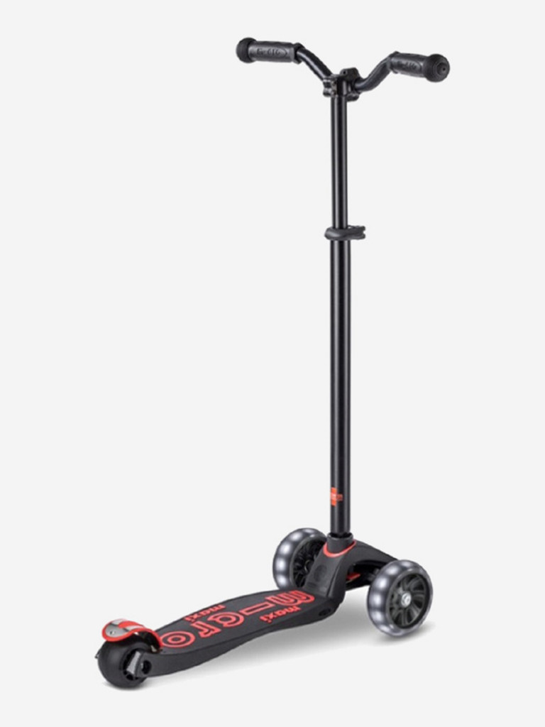 Самокат Micro Maxi Deluxe Pro Led Черно-Красный 2026