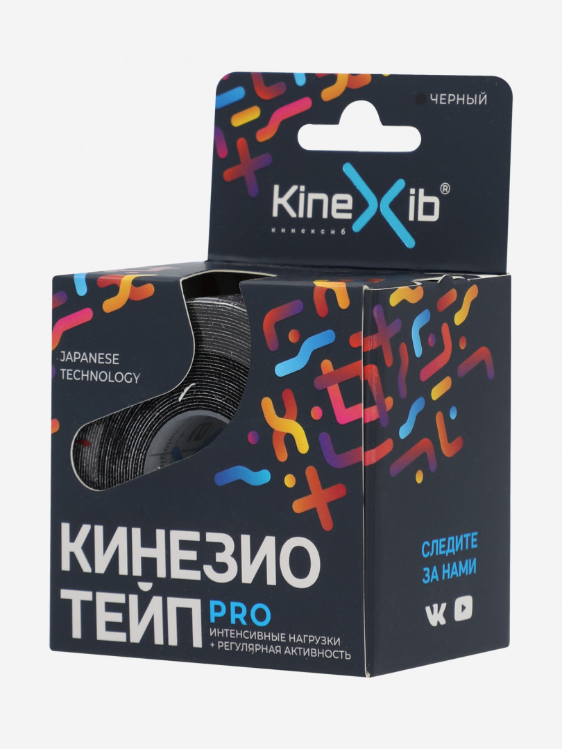 Кинезиотейп Kinexib Pro tape, черный, Черный