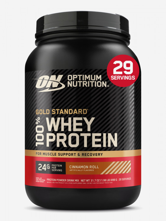 Протеин Optimum Nutrition Голд Стандарт 100% Вей, 899 г, Булочка с корицей