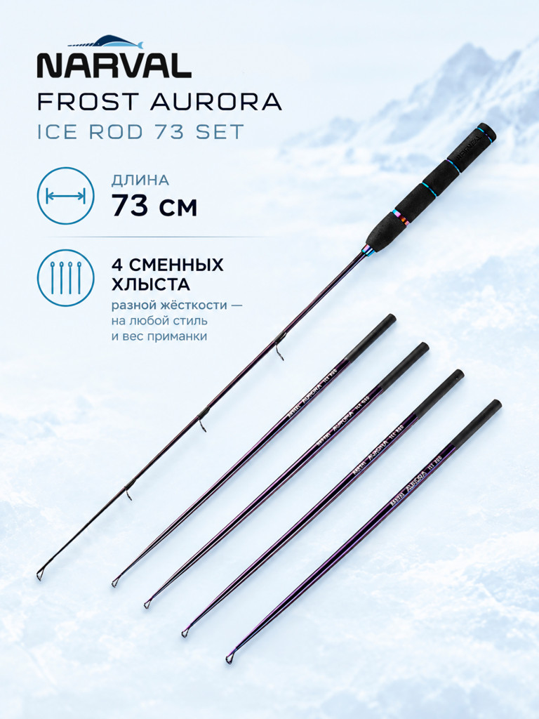 Зимнее удилище с 4-мя хлыстами Narval Frost Ice Rod Gen.3 Set 77cm