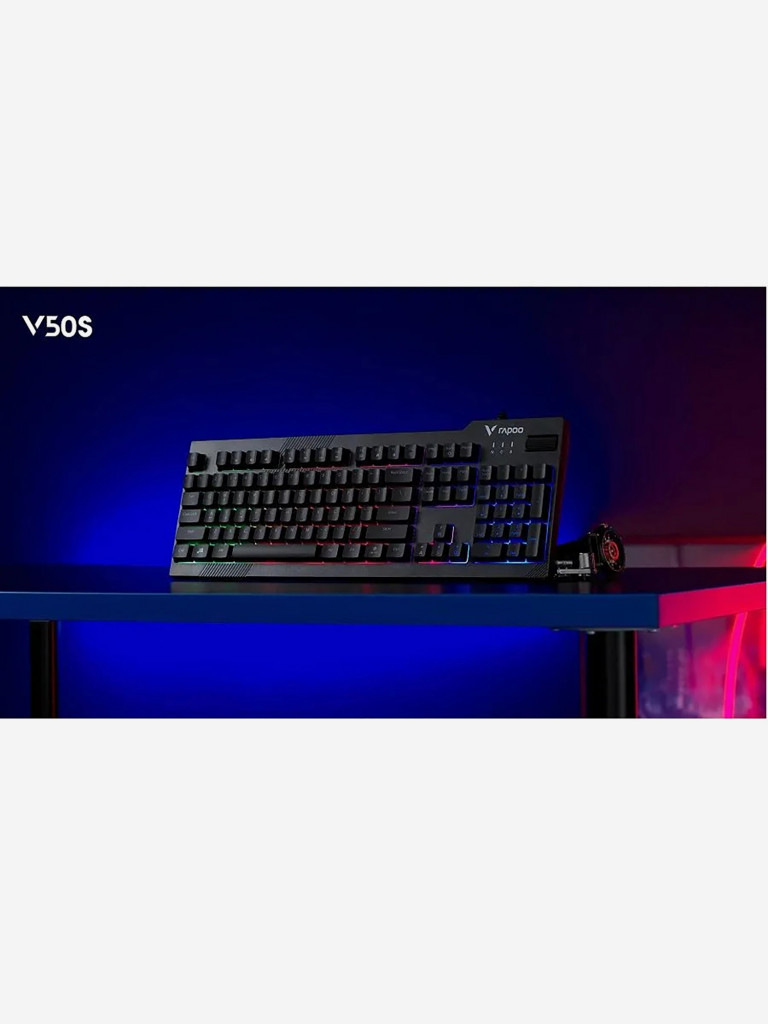 RAPOO Игровая клавиатура проводная V50S, цвет - черный