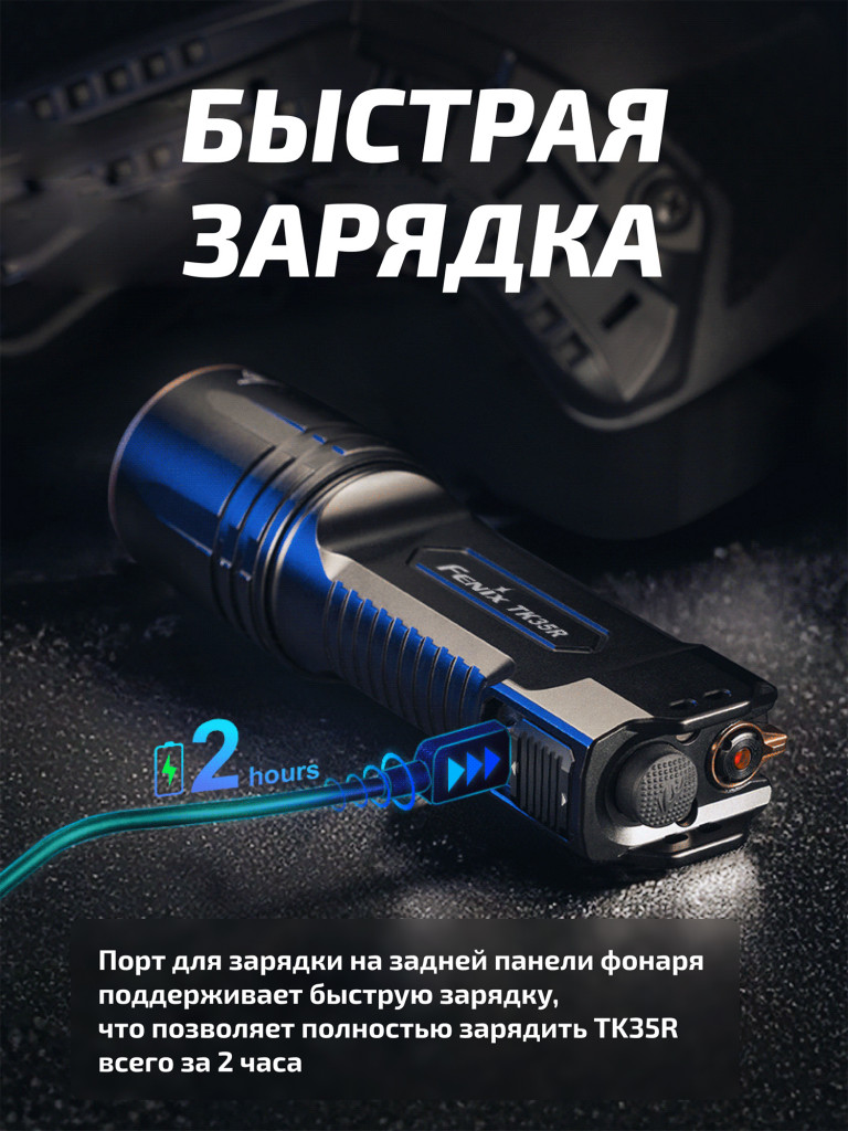Фонарь Fenix тактический TK35R 5800 люмен с ультрафиолетом