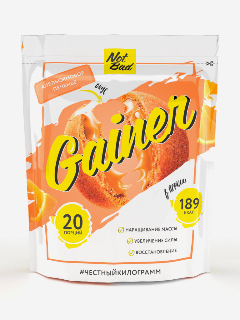 Гейнер NotBad, 1000 г, Апепльсиновое печенье