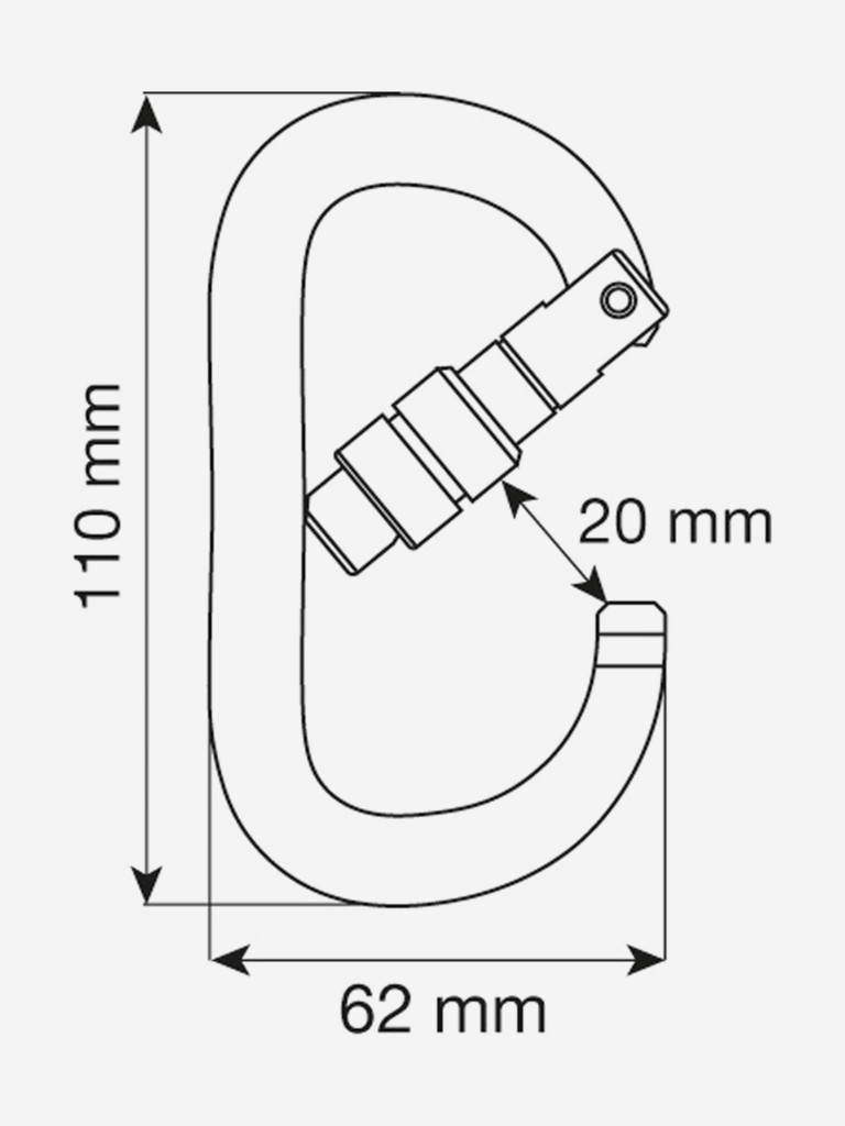 Овальный карабин Camp OVAL XL LOCK, черный