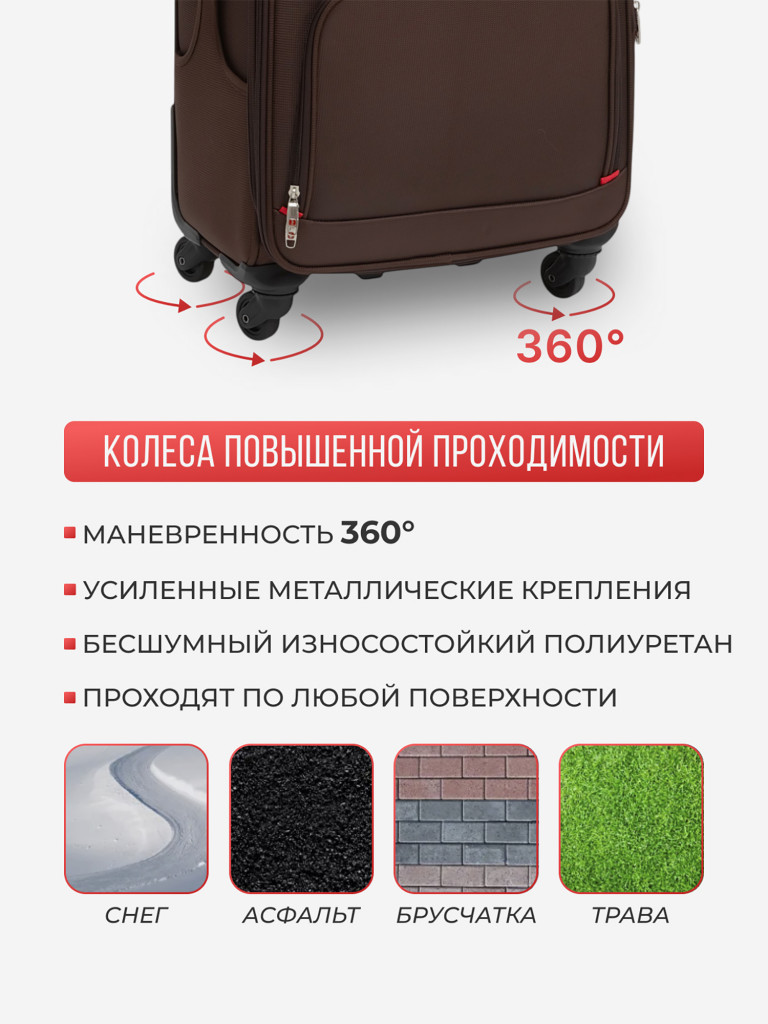 Чемодан Tevin s ручная кладь тканевый неубиваемый
