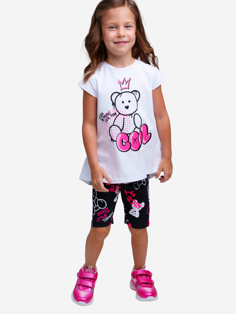 Комплект для девочек: легинсы укороченные, футболка PlayToday