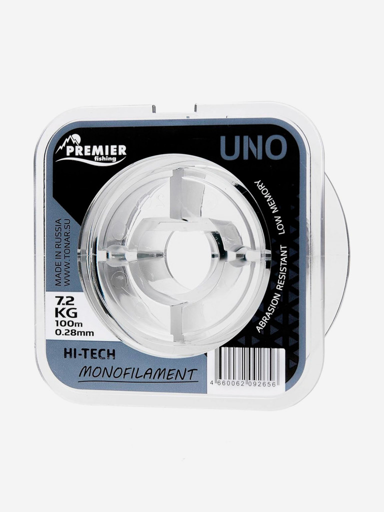 Леска для рыбалки Premier Fishing UNO Nylon 0,28мм, 100м, 7,2кг, прозрачный