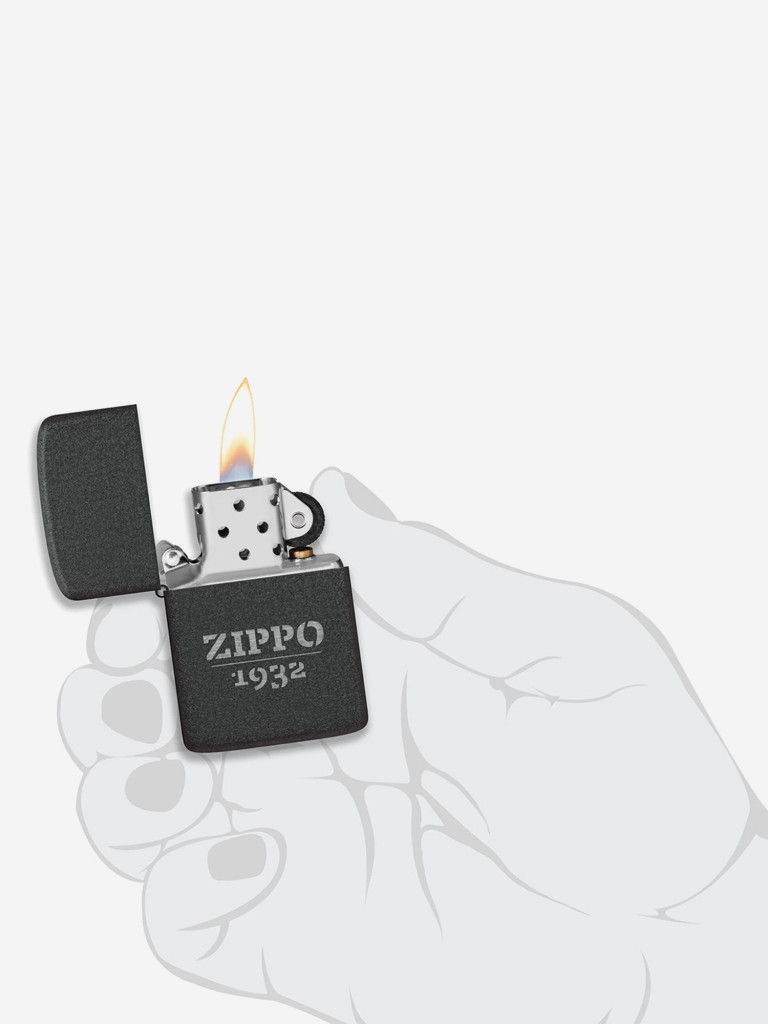 Зажигалка бензиновая ветроустойчивая Zippo 1941 Replica, Black Crackle