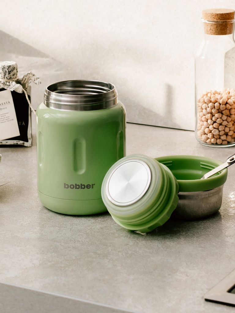 Термос вакуумный для еды BOBBER Jerrycan 700 мл, тепло до 14 часов, мятный
