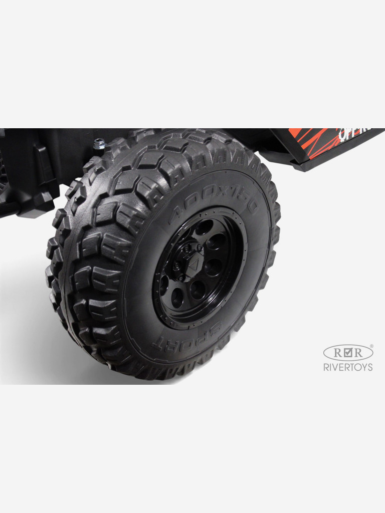 Детский электромобиль RIVERTOYS A707AA LUX NEW 4WD зеленый камуфляж